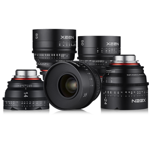 کیت-لنز-سینمایی-Xeen-14,-24,-35,-50,-85mm-Cine-Lens-Bundle